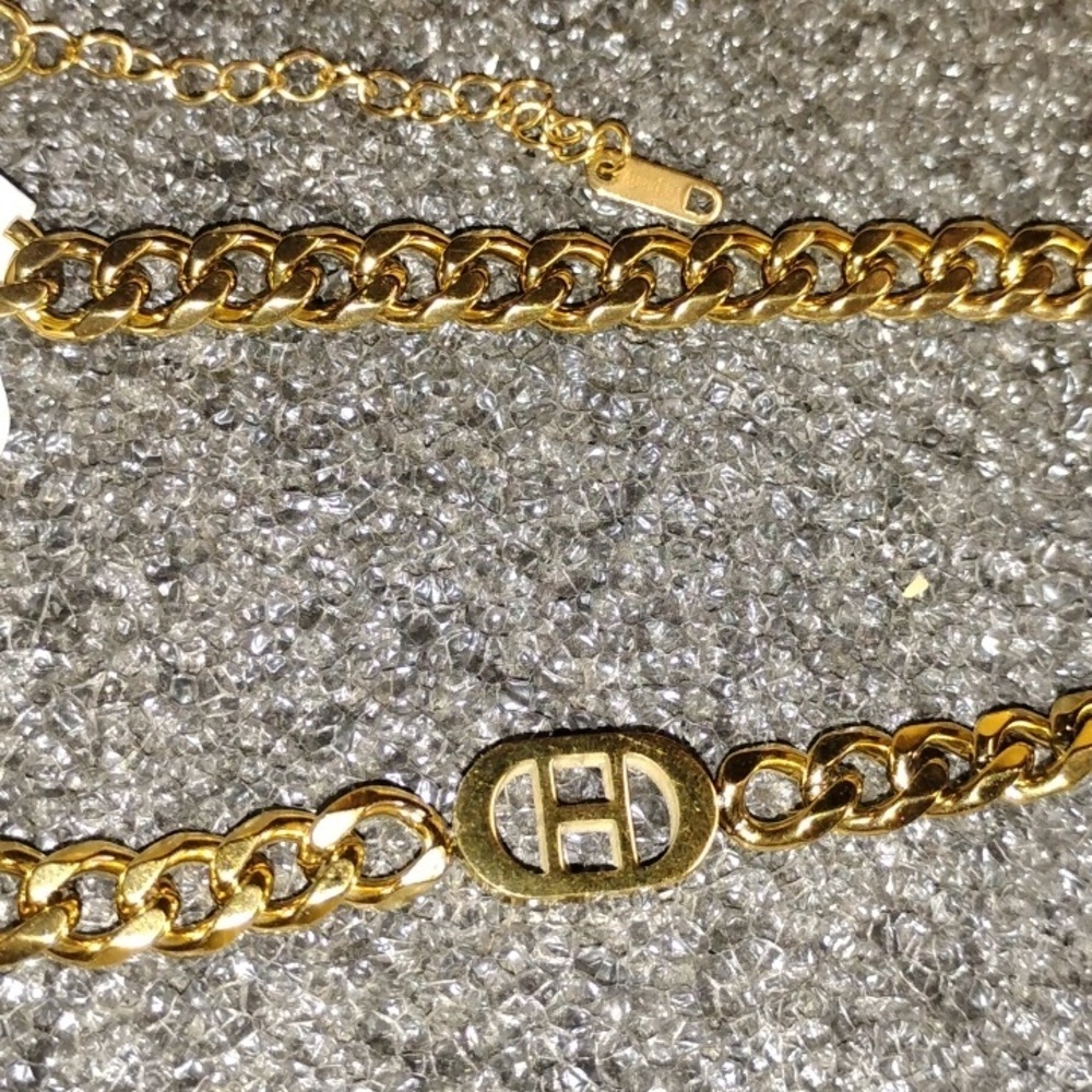 Stainless Steel Chain Necklace with H  Pendant